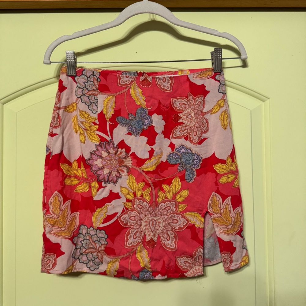 O'Neill Red Floral Pencil Skirt